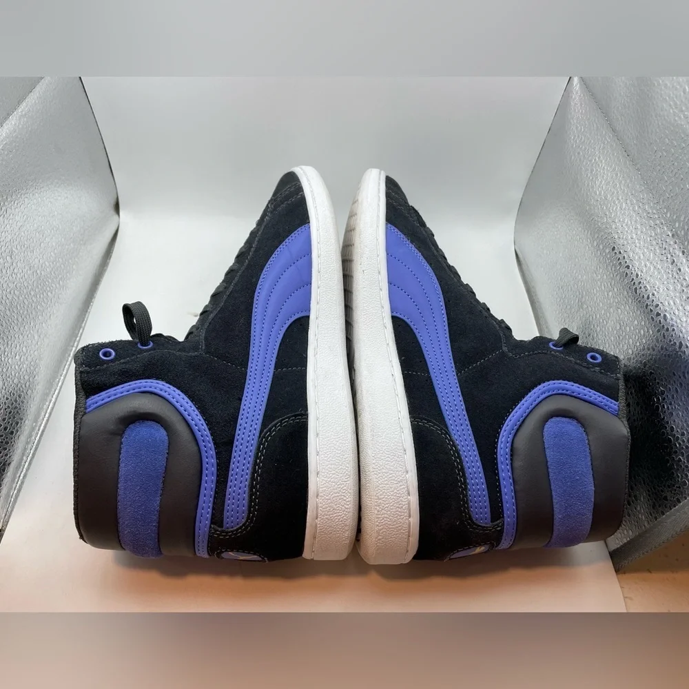 Puma Black and Purple Mid-Top Athletic Sneakers